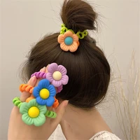 korean lovely telephone line wire flower hair ring rope seamless head rope ponytail hair ring elastic rubber band accessories
