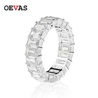 oevas luxury 925 sterling silver created moissanite gemstone wedding band engagement white gold ring fine jewelry gift wholesale