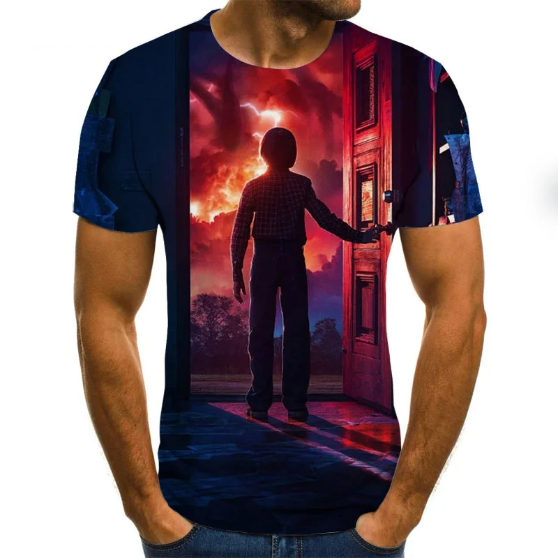 Мужская футболка с коротким рукавом Ghost Rider модная летняя 3D синим принтом топы Fire