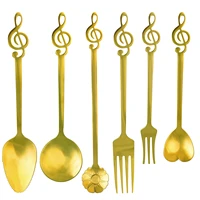 6pcs coffee spoon stainless steel teaspoon set creative music shap spoons ice cream dessert spoons tea accessories tableware