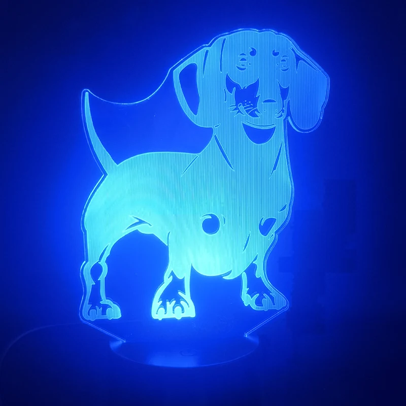 В таксы домашние любимцев щенок собака 3D светильник уникальный приз для