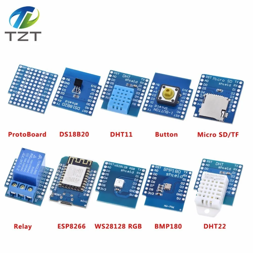 Esp8266 D1 Mini Pro Wi Fi плата разработки Nodeu Ws2812 Rgb Dht11 Dht22 Am2302 реле Ds18b20 Bmp180 двигатель для Wemos