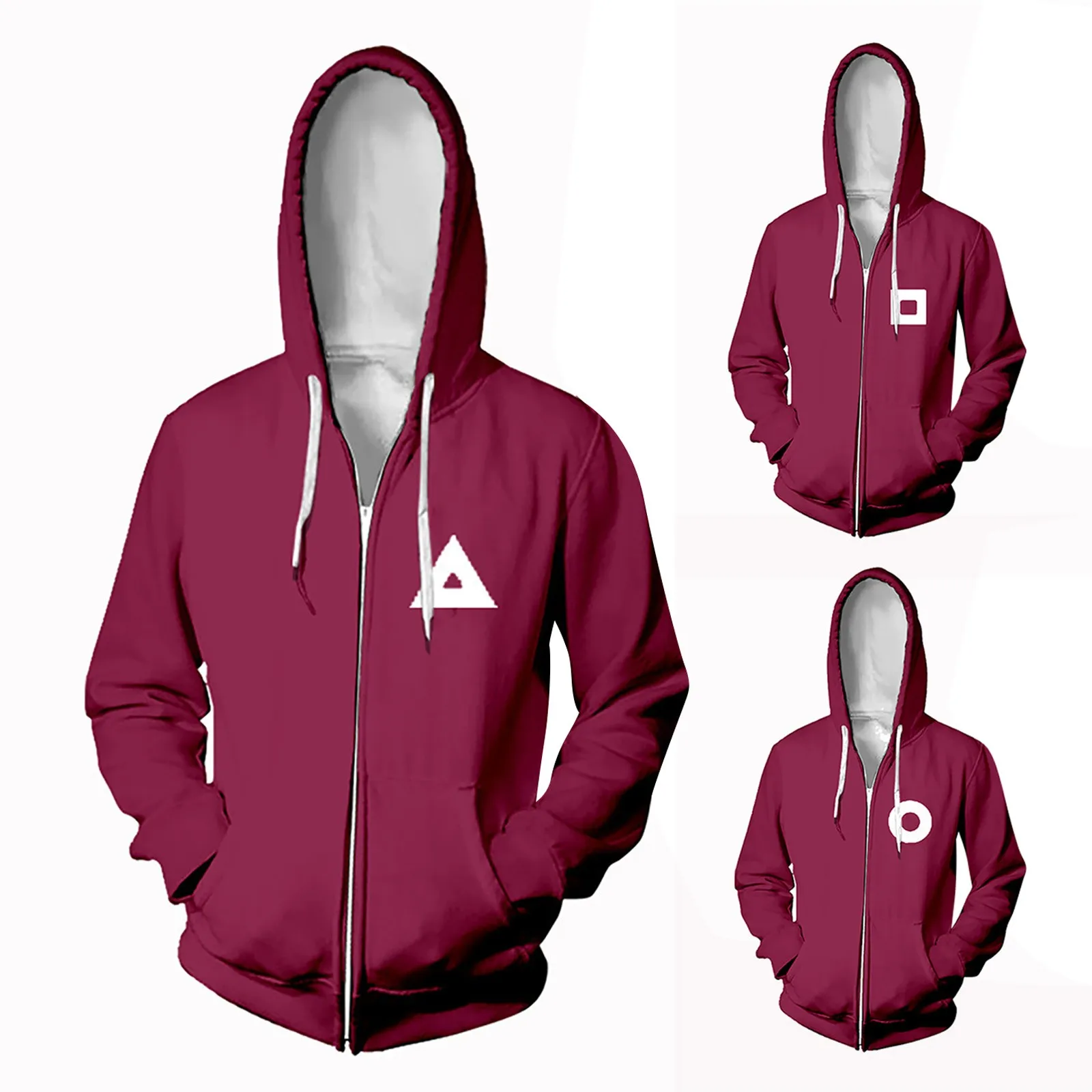 

Korean Teleplay Squid Game Hooded Sweatshirt Coat Women's 2021 Fashion Long Sleeve Print Li Zhengjae Sportswear Hallowmas Jacket