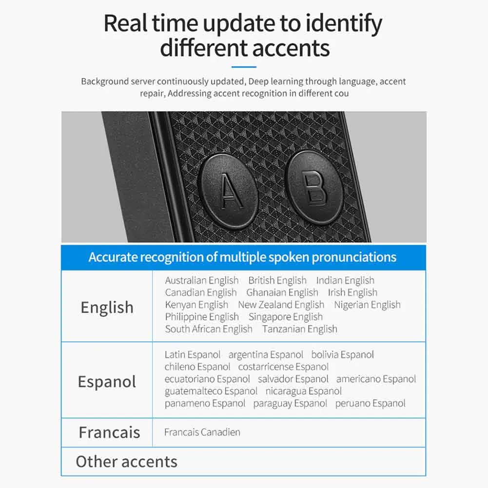 Перезаряжаемый переводчик для изучения языка в режиме реального времени деловой