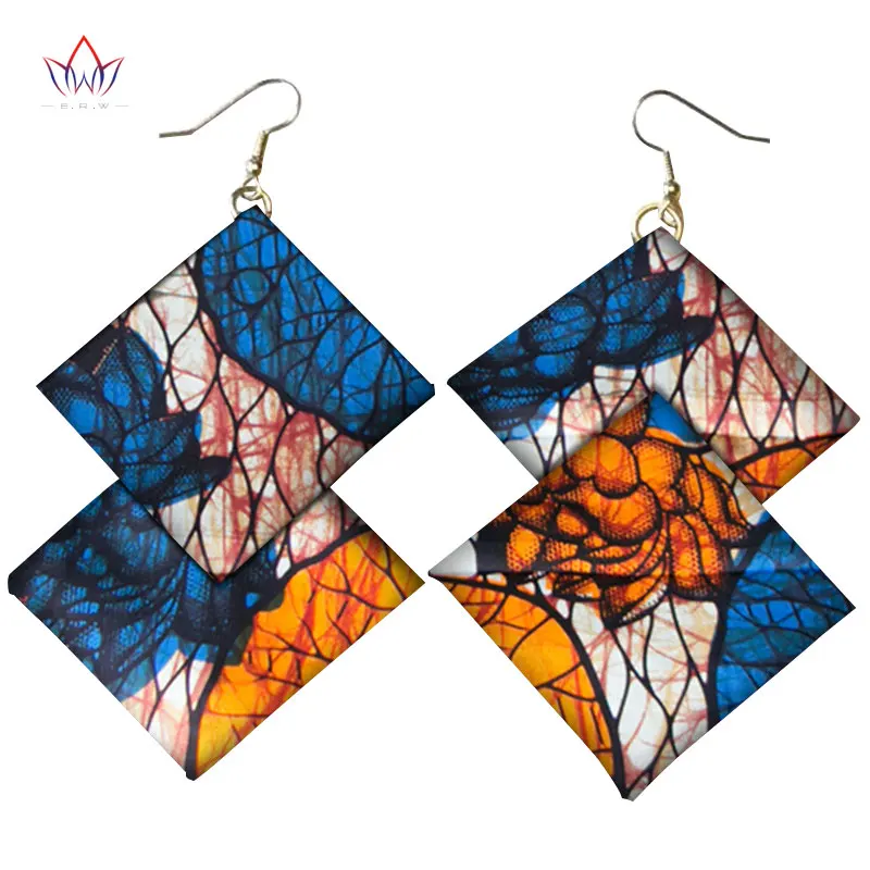 2020 новые стильные разноцветные этнические серьги Анкара с Африканским принтом
