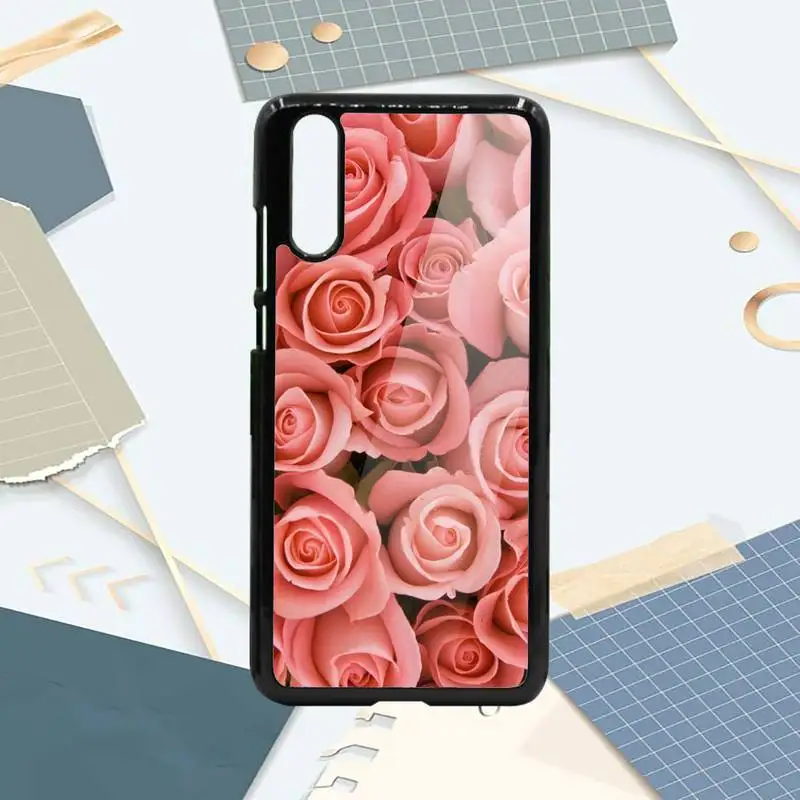 

Pink roses flower pattern Phone Cases PC For Samsung galaxy S note 8 9 20 10 e lite2019 plus pro ultra