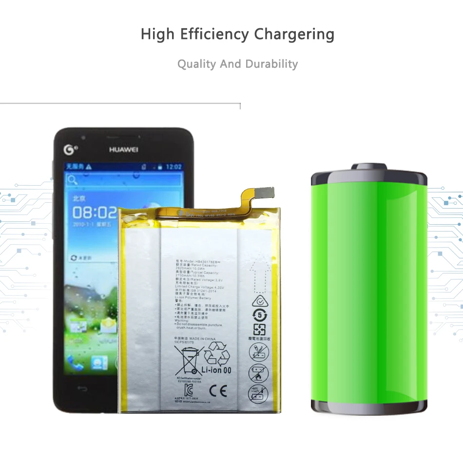 

Replacement Battery For HUAWEI Mate S MateS CRR-CL00 CRR-UL00 2700mAh HB436178EBW with Track Code