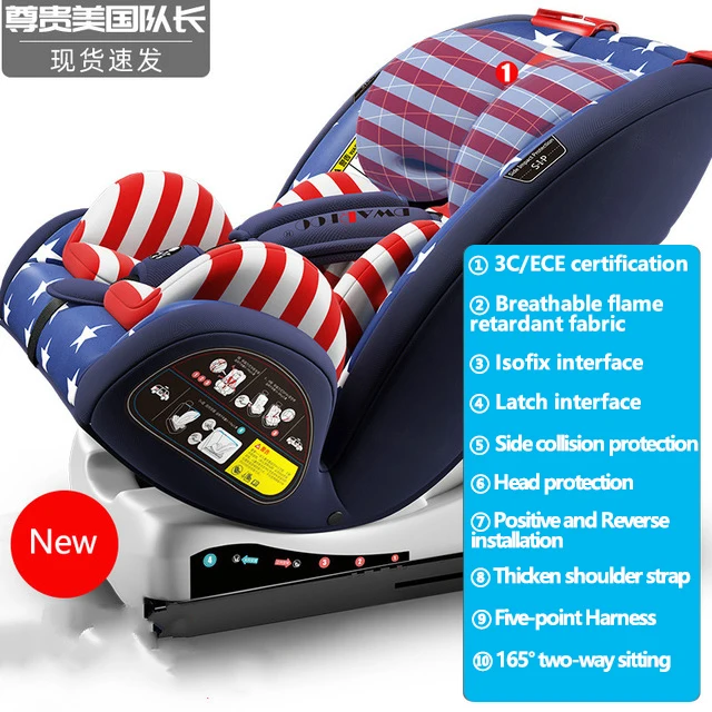 Blue Автокресло Детское безопасное автомобильное сиденье с фиксатором Isofix и защелкой для 0-12 лет, зимнее портативное регулируемое детское автомобильное безопасное сиденье, автомобильное защитное кресло - Цвет: Blue