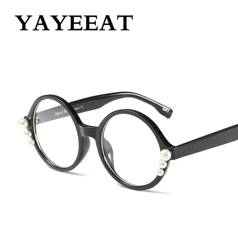 Винтажные круглые оптические прозрачные очки женские Роскошные Жемчужные