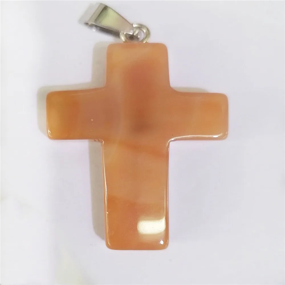 

4 шт. 40x28x8 мм коричневый агат крест ручная резка DIY ожерелье ювелирные изделия рейки бриллианты специальный подарок