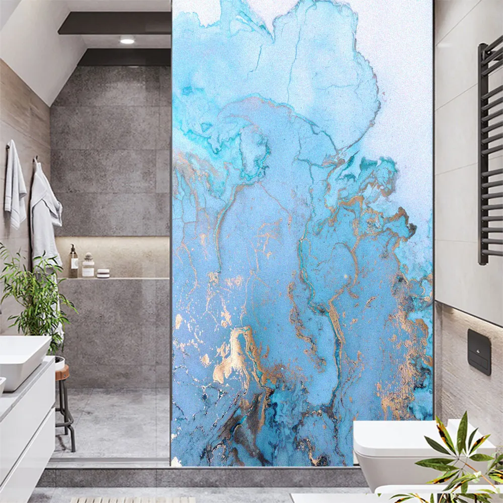 

Window Film Privacy Marble Grain Glass Sticker UV Blocking Heat Control Window Coverings Window Tint for Homedecor