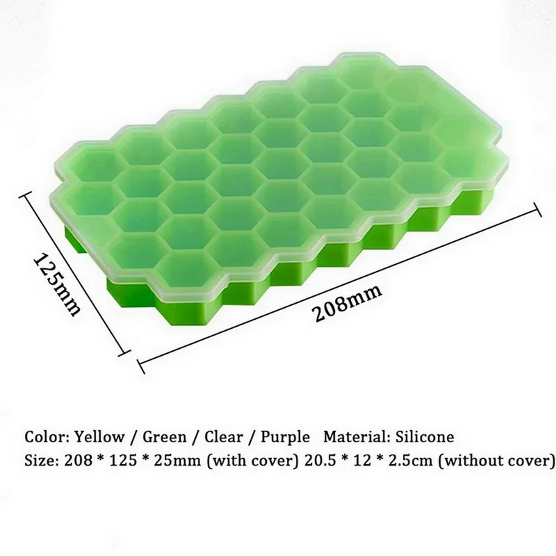 

1pc Cavity Ice Cube Tray Honeycomb Ice Cube Mold Food Grade Flexible Silicone Ice Molds for Whiskey Cocktail Home Kitchen Bar