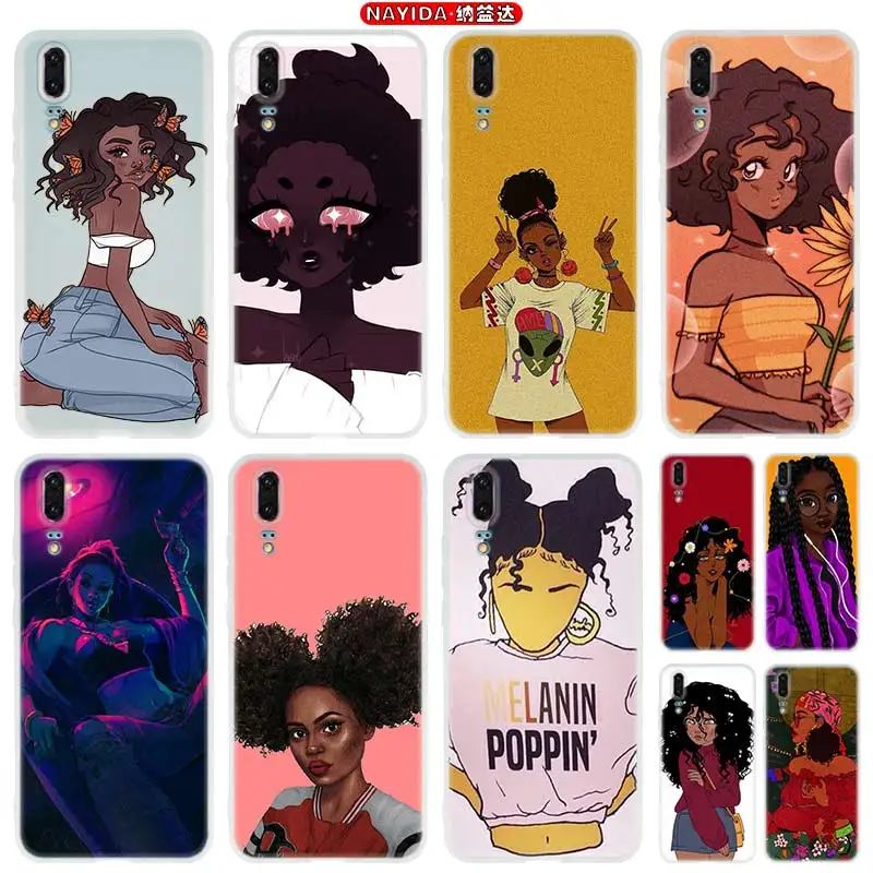 

Чехол для телефона Huawei P40 P10 P20 P30 Lite Plus Pro P8 P9 Lite P Smart Z 2019 чехол Звезда меланин поппин черная девушка