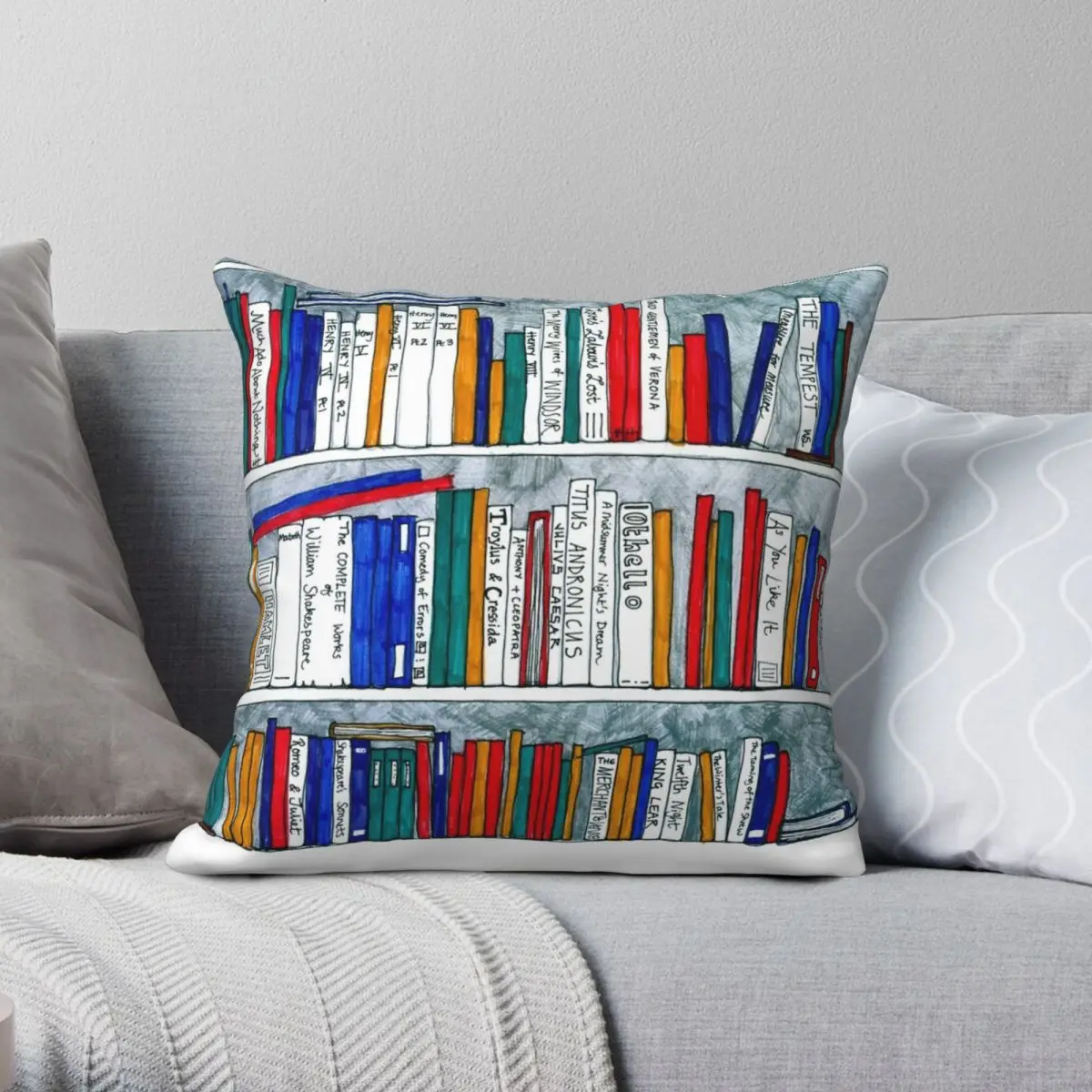 

Полный Чехол-книжка из Шекспира, квадратная подушка, чехол из полиэстера и льна с бархатным узором, Декоративная Подушка на молнии, чехол для дивана, наволочка