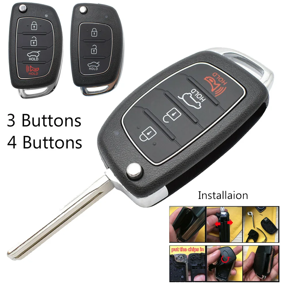 

1PC Remote Key Shell For Hyundai Santa Fe Tucson Creta I20 I40 Ix35 Ix45 Auto Replacement Parts Ignition Car Key