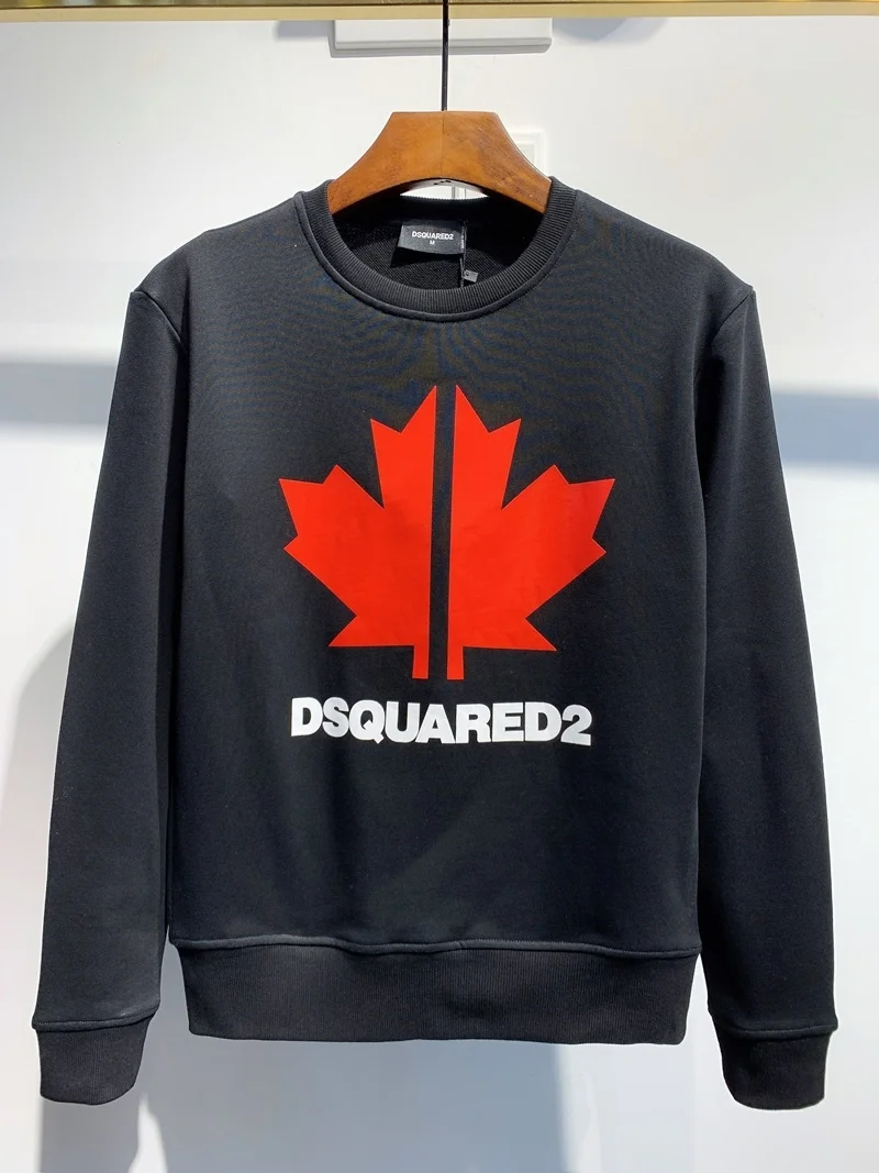 

New Dsquared2 Men's Hip Hop Long Sleeve Cotton High Quality Women/Men's Clothes Crew Neck Printed Letter Street T-shirt