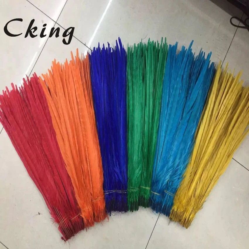 

Cking wholesale 50-55cm 20-22inch color assorted bleached ringneck tails feather lady amherst pheasant feathers for carnival dec