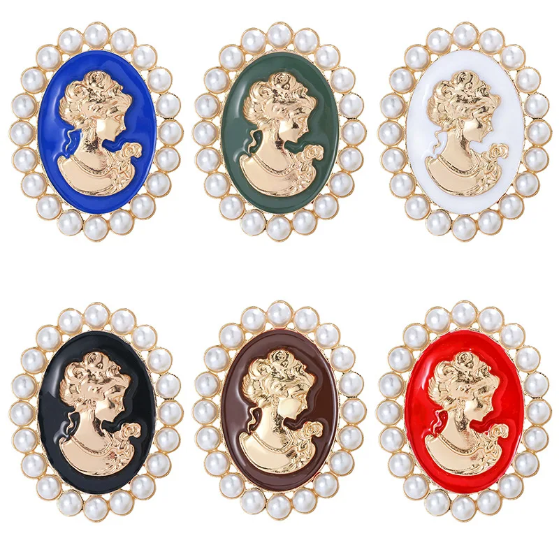 

New Arrival Brand Factory Direct Assorted Styles Crystal Rhinestones Cameo Vintage Brooch Pins for Women
