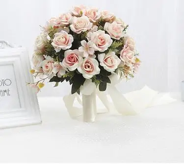 Свадебный букет ручной работы Искусственный цветок розы buque casamento Свадебный букет для свадебного украшения ramos de novia w1 - Цвет: 11