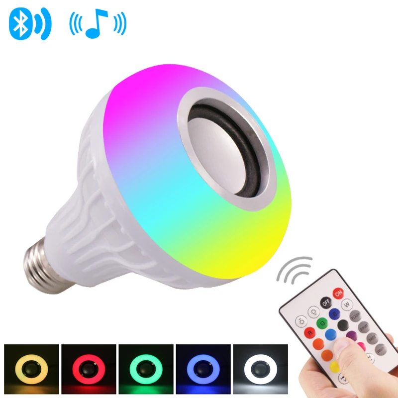 Смарт E27 12 Вт светодиодный лампочка RGB светильник беспроводной Bluetooth аудио