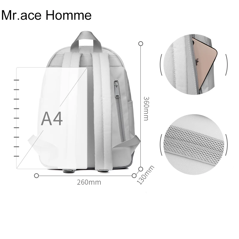 Женский рюкзак для ноутбука с емкостью мАч серый и синий Повседневный школьный