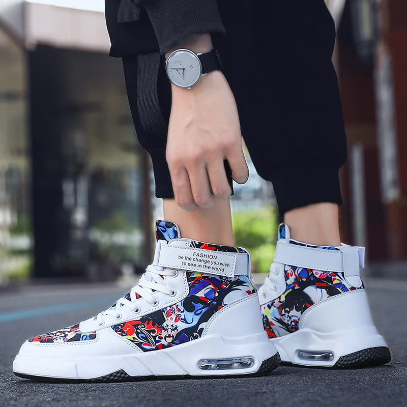 OLOMM High help Air Cushion Trend Hot Sale Men's Casual Shoes Comfortable Outdoor Men Fashion Sneakers Hwaterproof Men Shoes