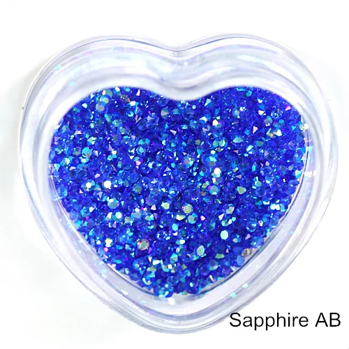 Sapphire AB 1,1 мм-1,6 мм стразы мини-Пикси стразы без горячей фиксации микро-циркониевые блестящие стразы мини-украшения для дизайна ногтей B3191 - Цвет: Sapphire AB