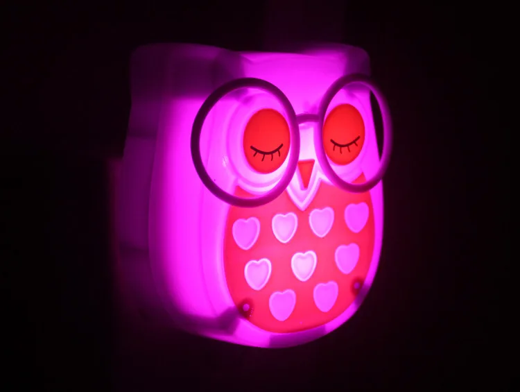 Owl Baby Night light Automatic Sensor Light Control Lamp Plug Child Kids Room Led Animal Socket veilleuse | Лампы и освещение
