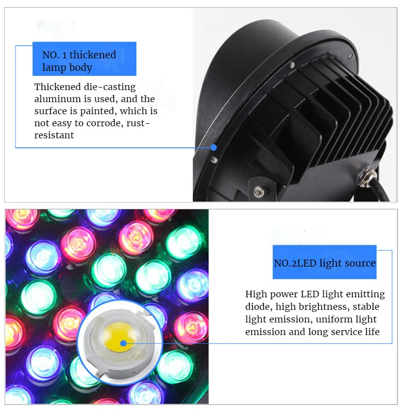 Ландшафтная садовая лампа для двора сада газона IP65 водонепроницаемые цветные