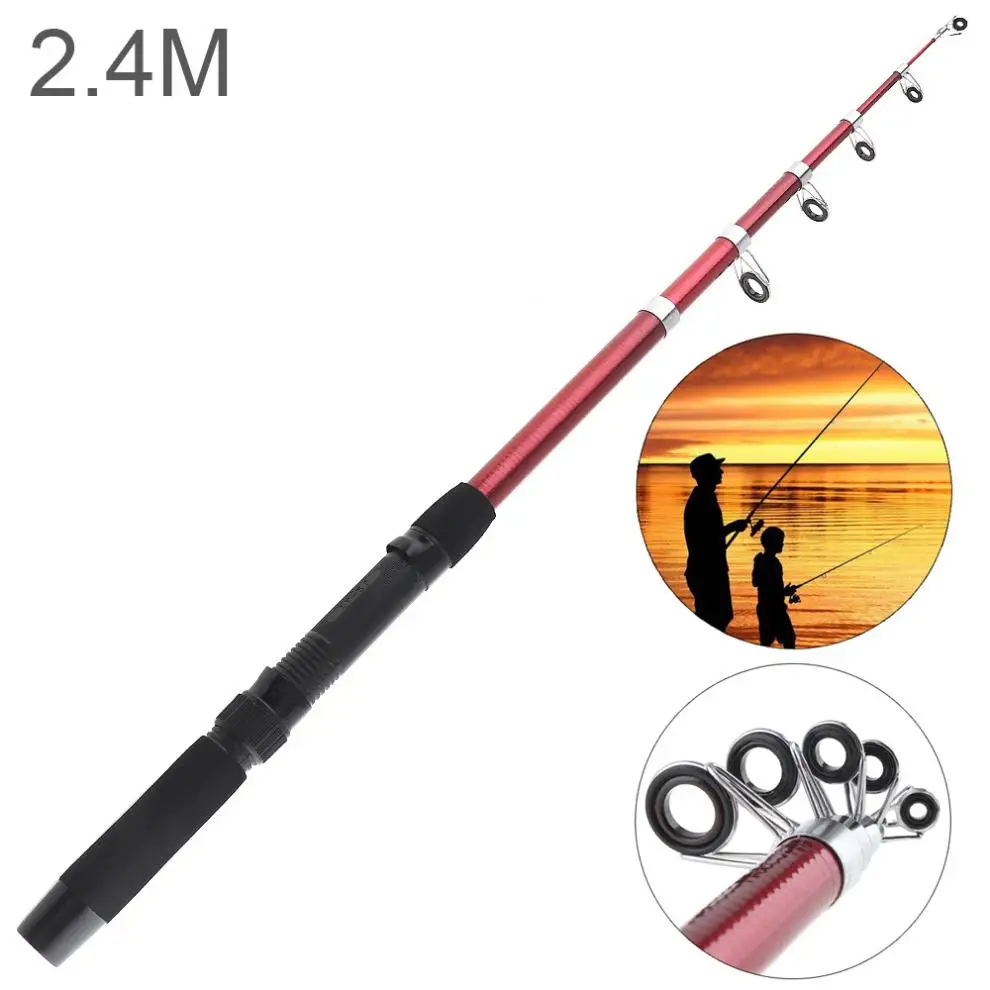 

2.4m Glassfiber Telescopic Fishing Rod Sea Pole Travel Sea Rock Rods