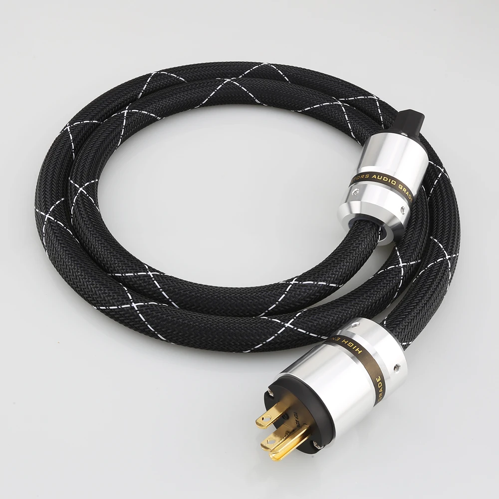 Шнур питания HIFI с 3-зубчатыми позолоченными штекерами американской версии 12AWG