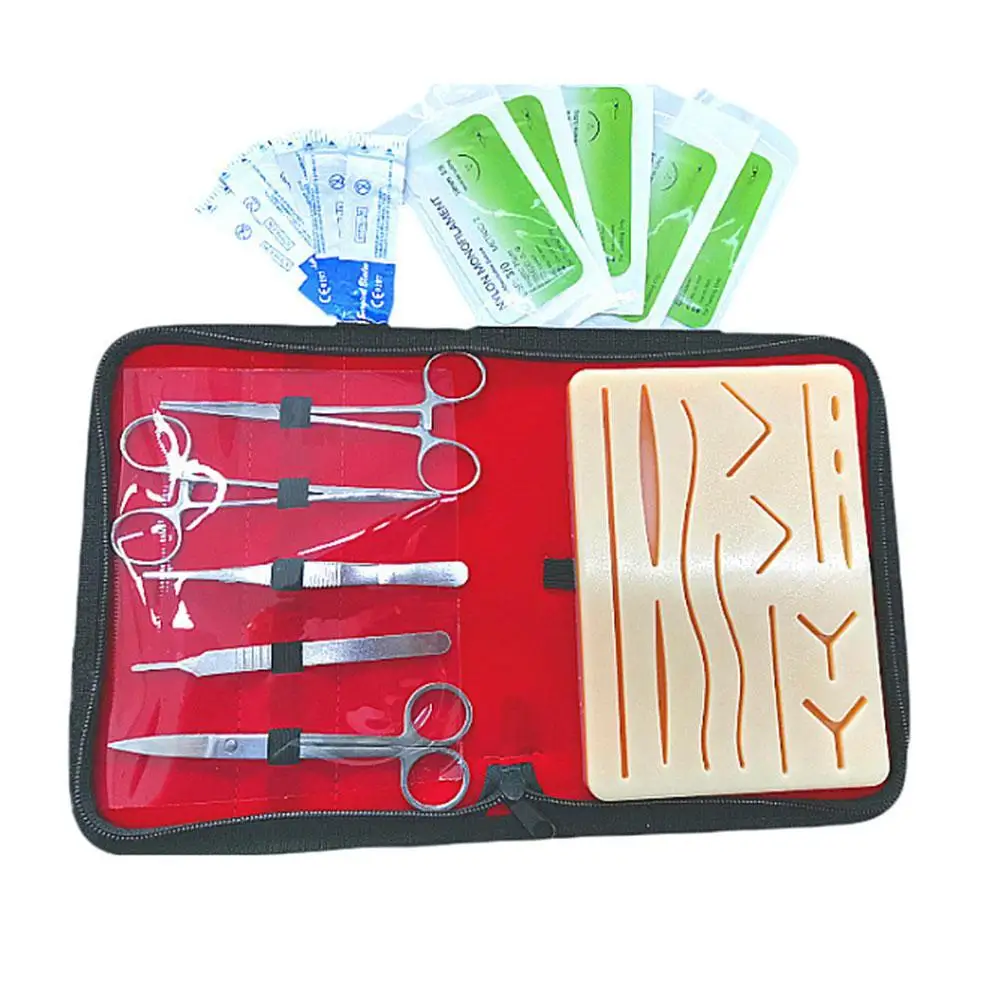 

Skin Suture Practice Silicone Pad With Wound Simulated Needle Kit Equipment Scissors Resource Tool Kit Training Teaching S2C4
