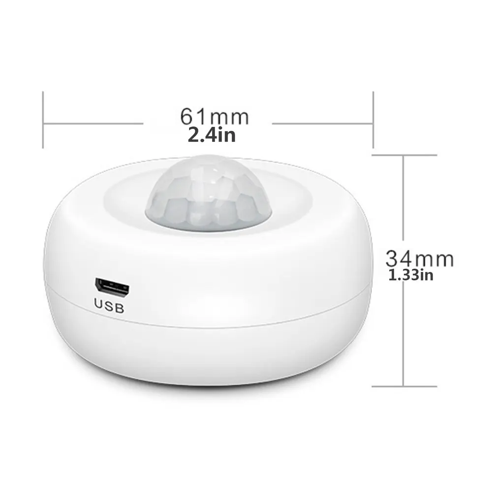

WIFI Smart PIR Motion With Temperature Humidity Sensor USB Or Powered Operated Alarm Detector Work With Alexa/Google/Tuya APP