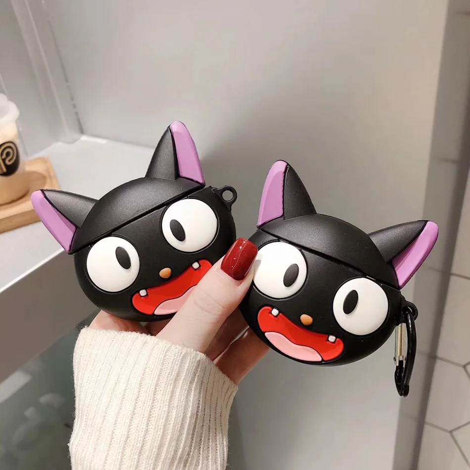 Для AirPods чехол 3D милый мультфильм Kawaii Кошка Собака чехол для наушников для Airpods 2/i10/i11 TWS Защитная крышка с крючок карабина