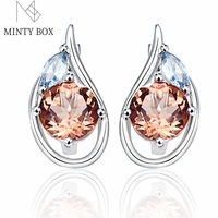 mintybox diaspore gemstone clip earrings for women solid 925 sterling silver color change diaspore earrings wedding fine jewelry