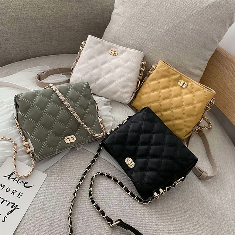 

Casmor Mini Bags Women 2020 Ins Fashion Shoulder Bag Chain Women's Messenger Bags Lady Solid Lozenge Handbags