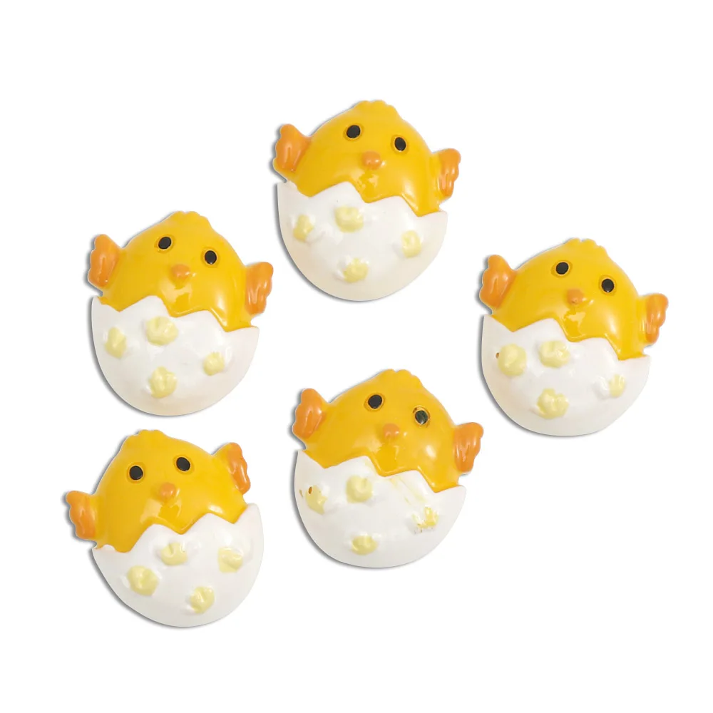 Симпатичные кабошоны из смолы с плоской задней стороной в виде желтых яиц курицы