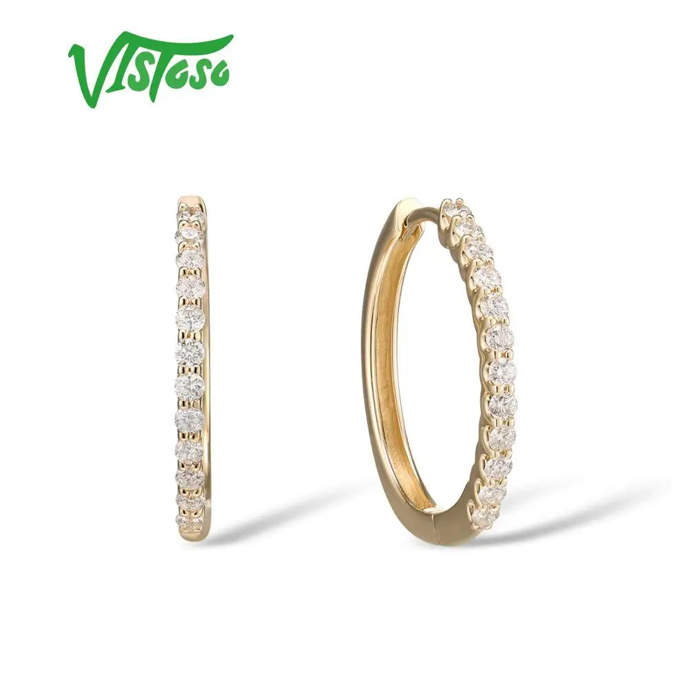 Женские серьги из желтого золота 585 пробы VISTOSO 14 к гламурные и элегантные