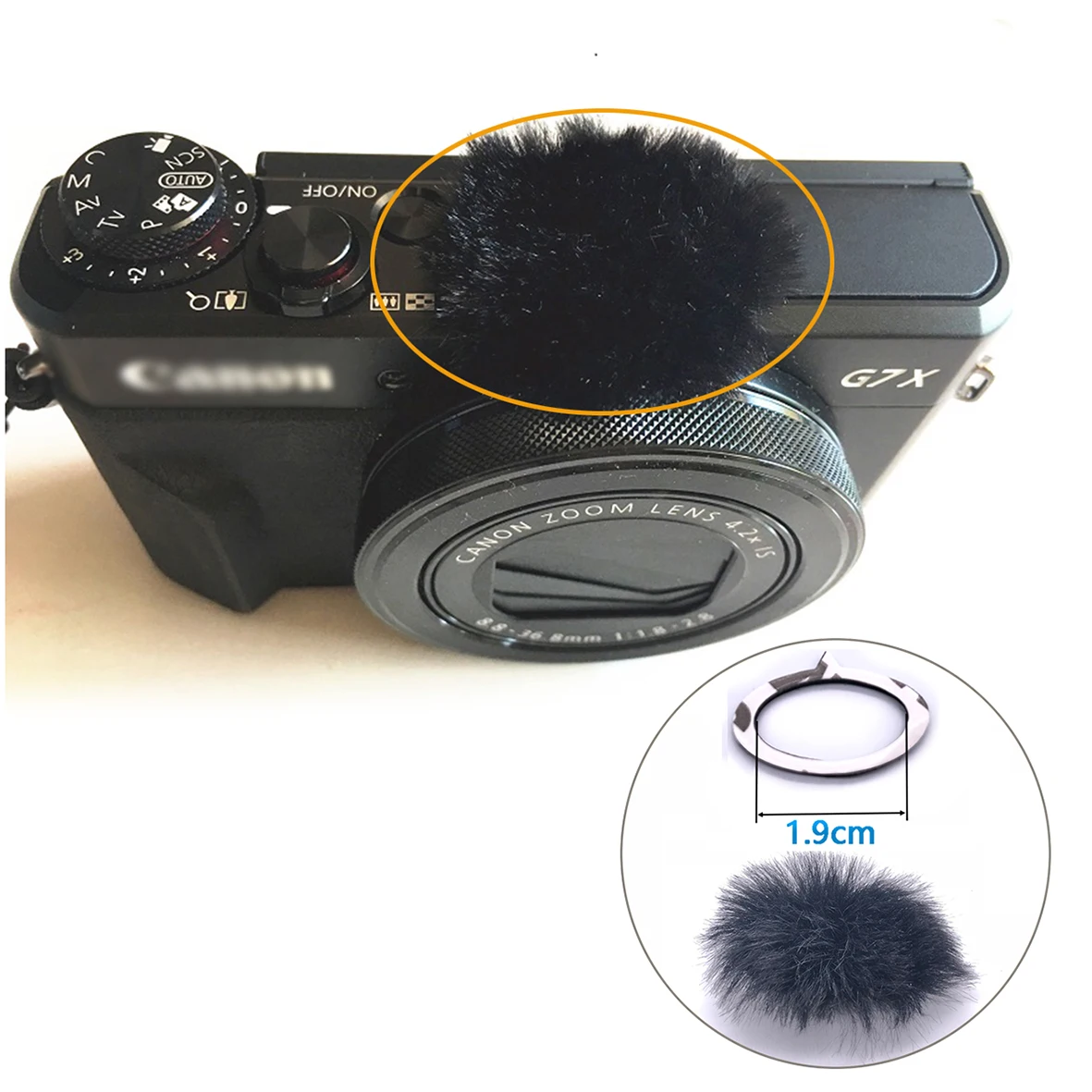 DIY микромкф уличная искусственная ветровая защита меховая камера для Canon G7xMarkII G7X2