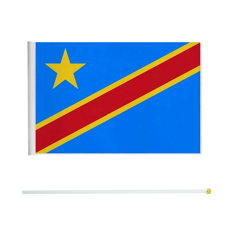 ZXZ 100 шт. Флаг Конго 14*21 см полиэфир двухсторонняя печать с конговским флагом