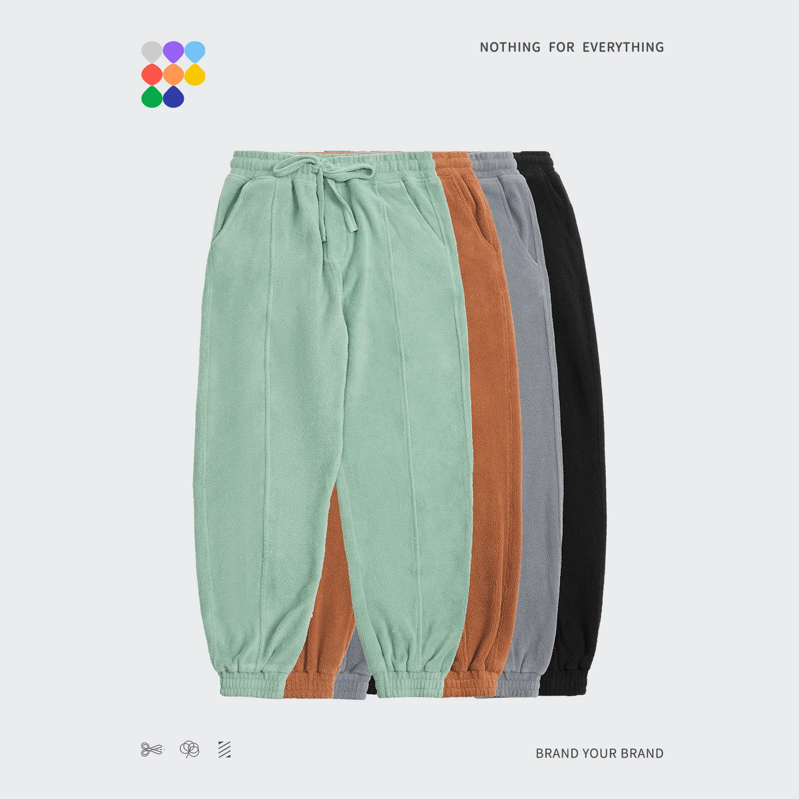 

Мужская одежда для осени, новые мужские флисовые уличные свободные однотонные удерживающие штаны на лодыжке, спортивные мужские повседнев...