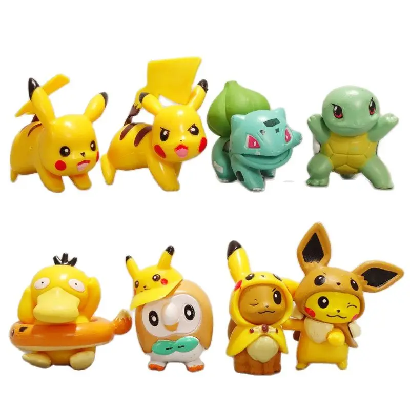 

8pcs/set Takara Tomy Pvc Pikachu Action Figure Model Pokemon Doll Toys For Children Original Pokemon Doll Toy Action Figure Toys