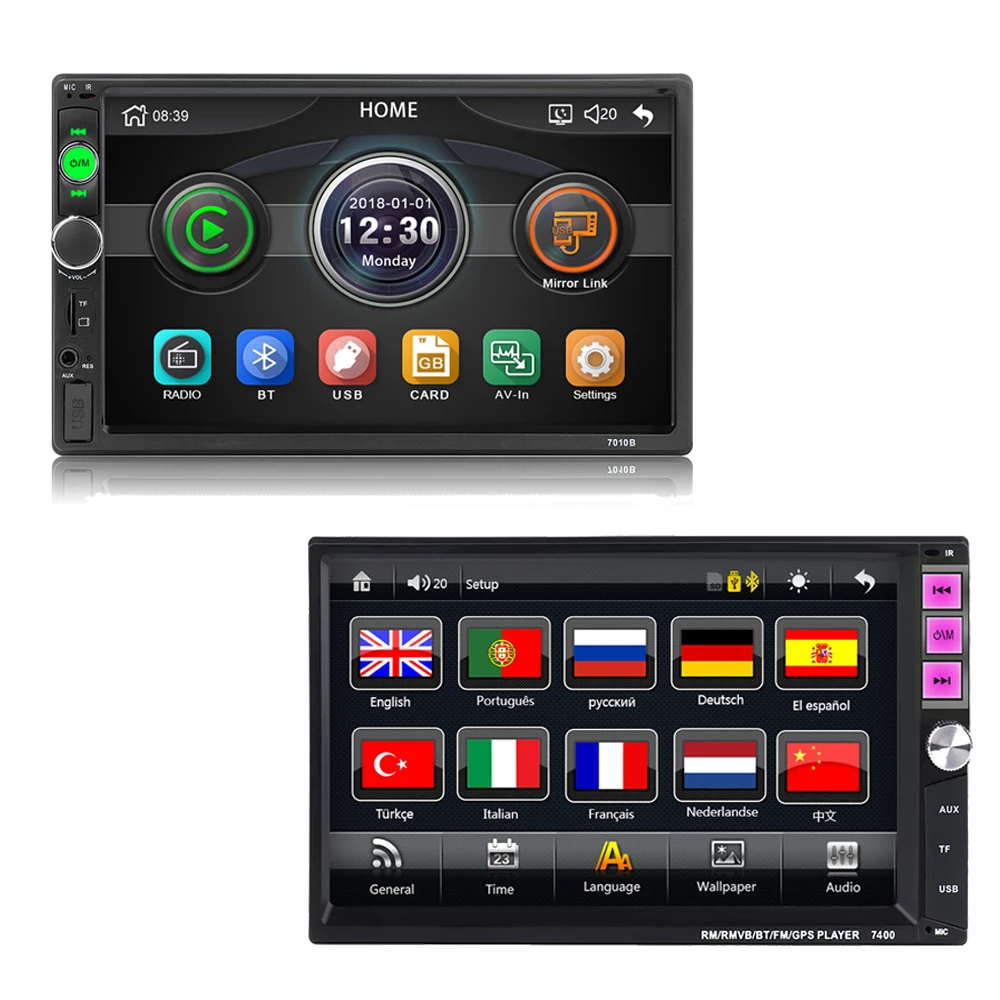 Автомагнитола 2din мультимедийный плеер 7 дюймов с сенсорным mirrorlink Android 9 MP5