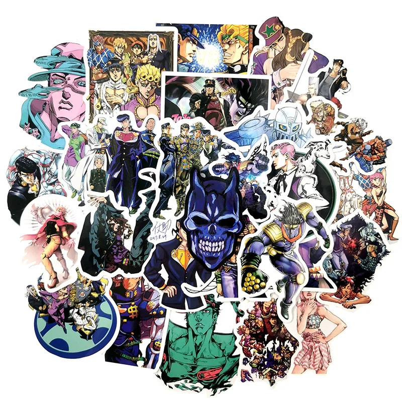 50 шт. JOJOS невероятное приключение стикер мультяшка Водонепроницаемый Стикеры s для детей DIY Чемодан Тетрадь шлем гитары наклейки на холодильник