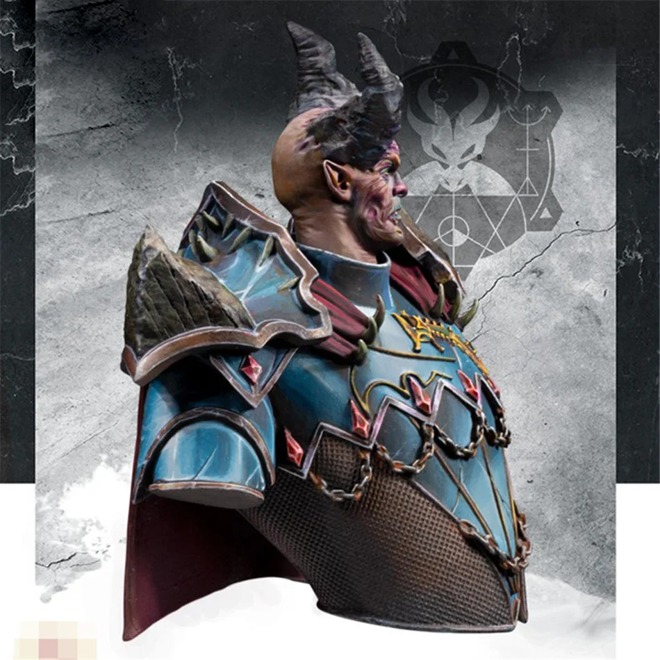 Sci-Fi Ox Horn Warrior Bust полимерная фигура 1/12 диаграмма масштабной модели набор из смолы