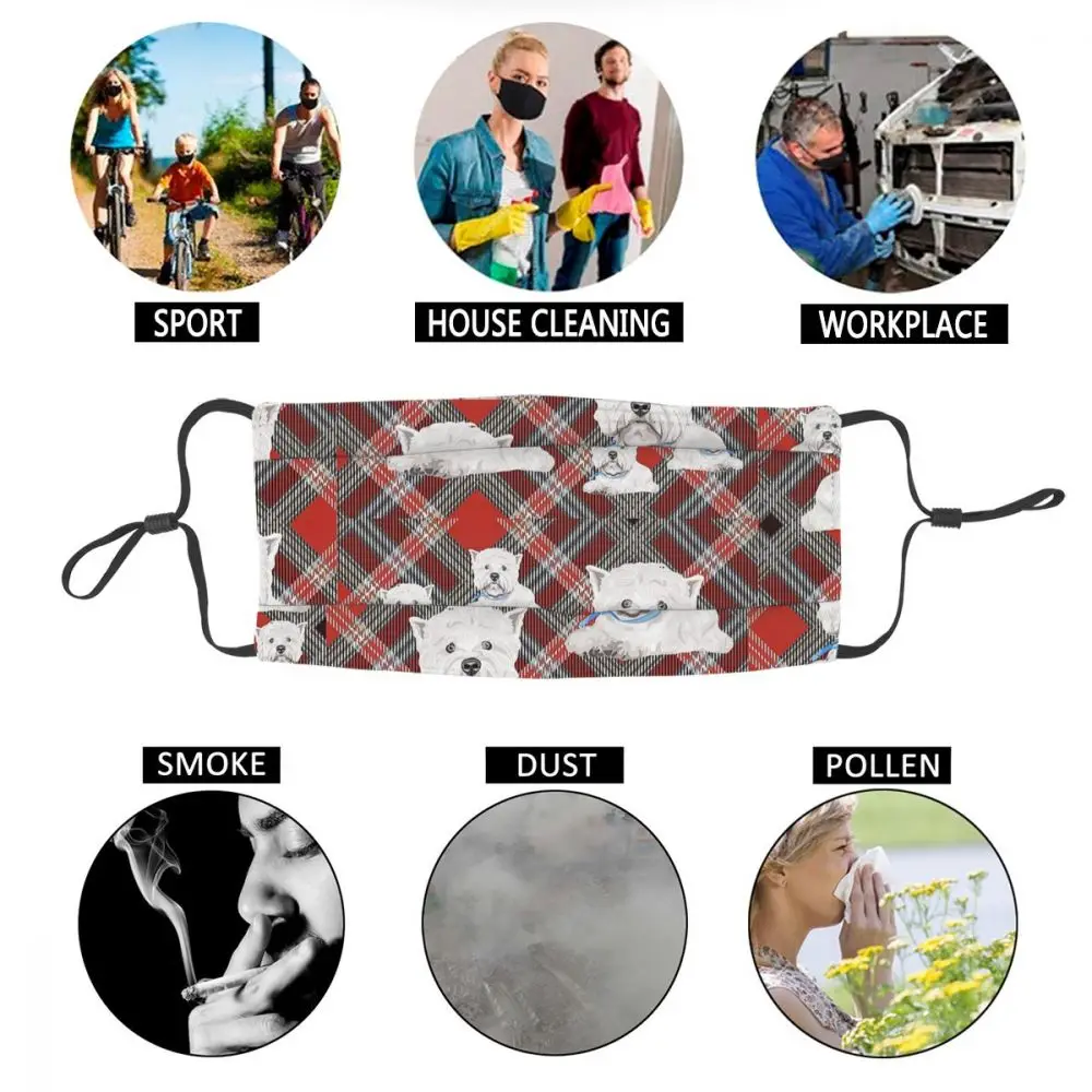 

West Highland Terrier Adult Reusable Face Mask Dog Anti Haze Anti Dust Protection Cover Respirator