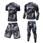 Новый Боксерский набор, компрессионная рубашка с 3D-принтом орангутана, облегающие футболки, штаны для кикбоксинга, Муай Тай, ММА, бокса