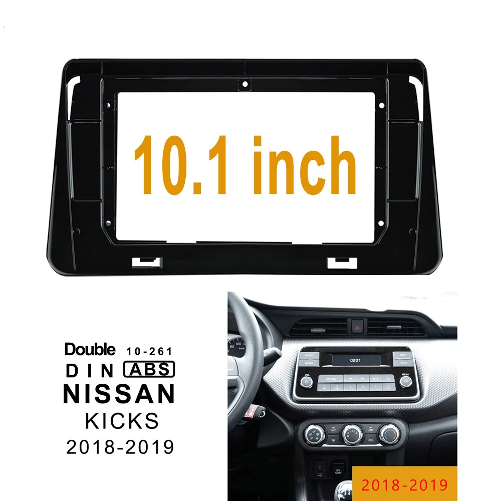 

10.1 Inch Car Fascia Double Din Car dvd Fascias Frame Audio Fitting Adaptor Facia Panel Dashboard For NISSAN KICKS 2018-2019