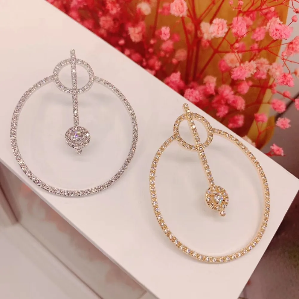 RAKOL белого круглые кубические циркониевые серьги-гвоздики в виде колец для