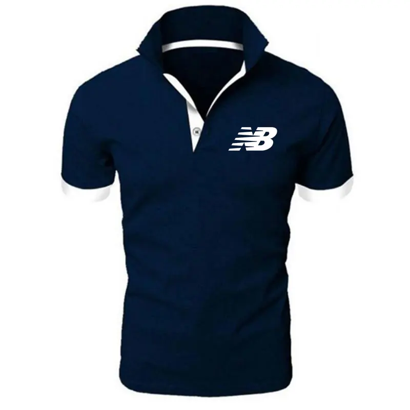 

New Summer High Quality NB Men Polo Shirts Casual Business Social Short Sleeve Mens Shirts Stand Collar Polo Shirt Men